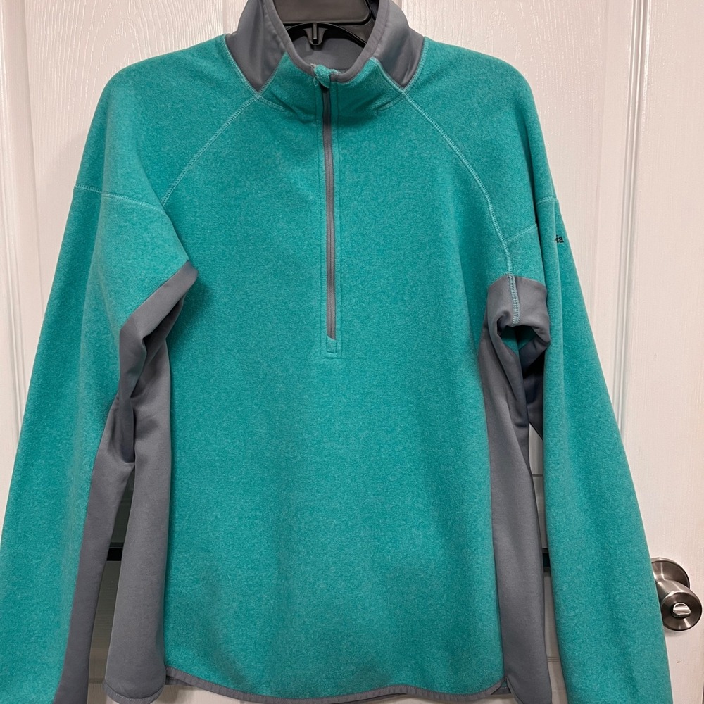 Columbia Omni-Wick 1/4 Zip Fleece Pullover Teal Gray Women Large Activewear